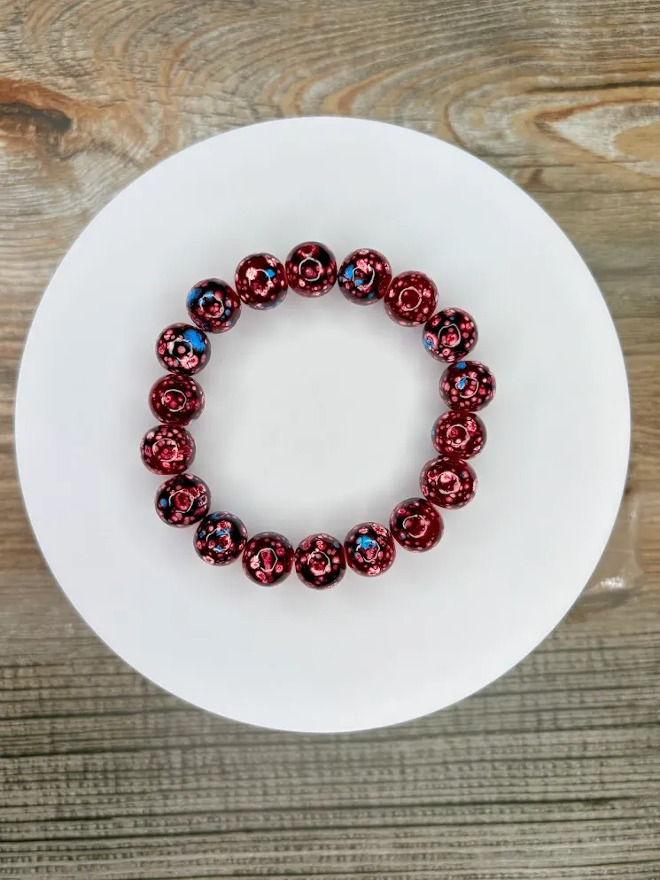 Red wasteland bracelet — handmade bracelet by Beadiverse