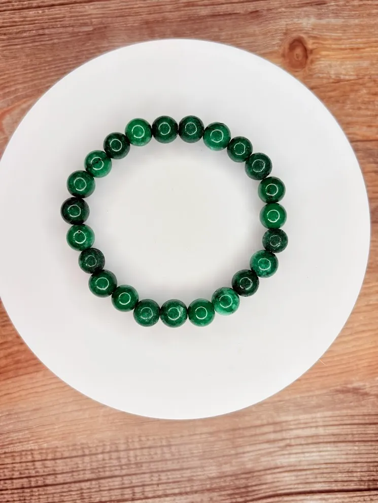 Emerald stone bracelet — handmade bracelet by Beadiverse