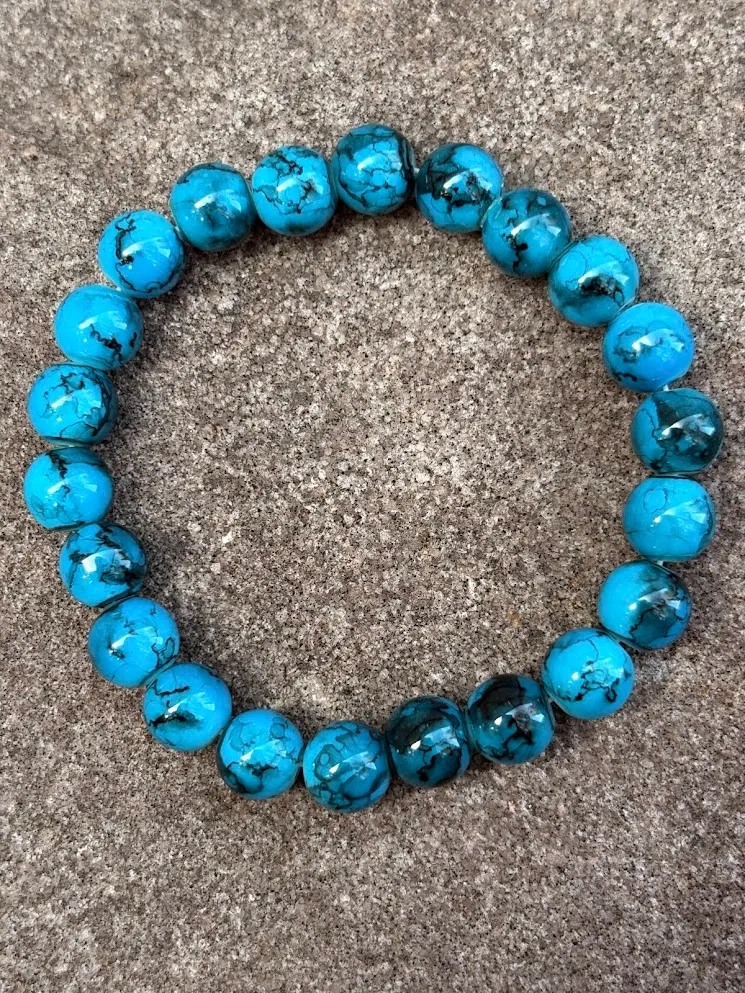 blue marble bracelet — handmade bracelet by Beadiverse