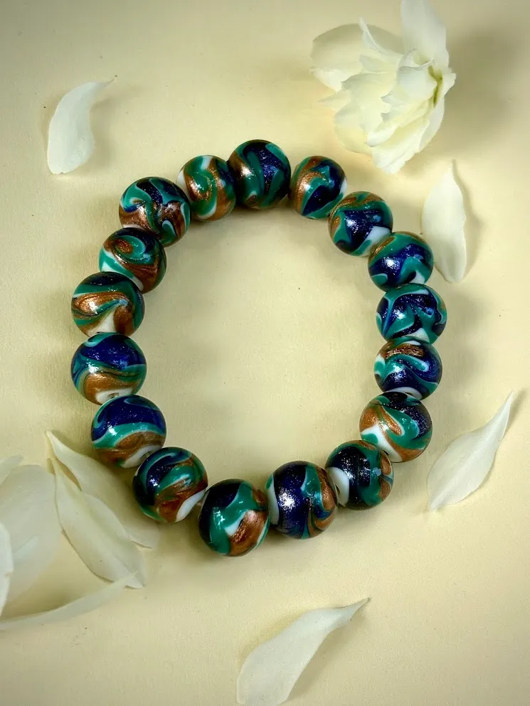 Gold space balls bracelet — handmade bracelet by Beadiverse