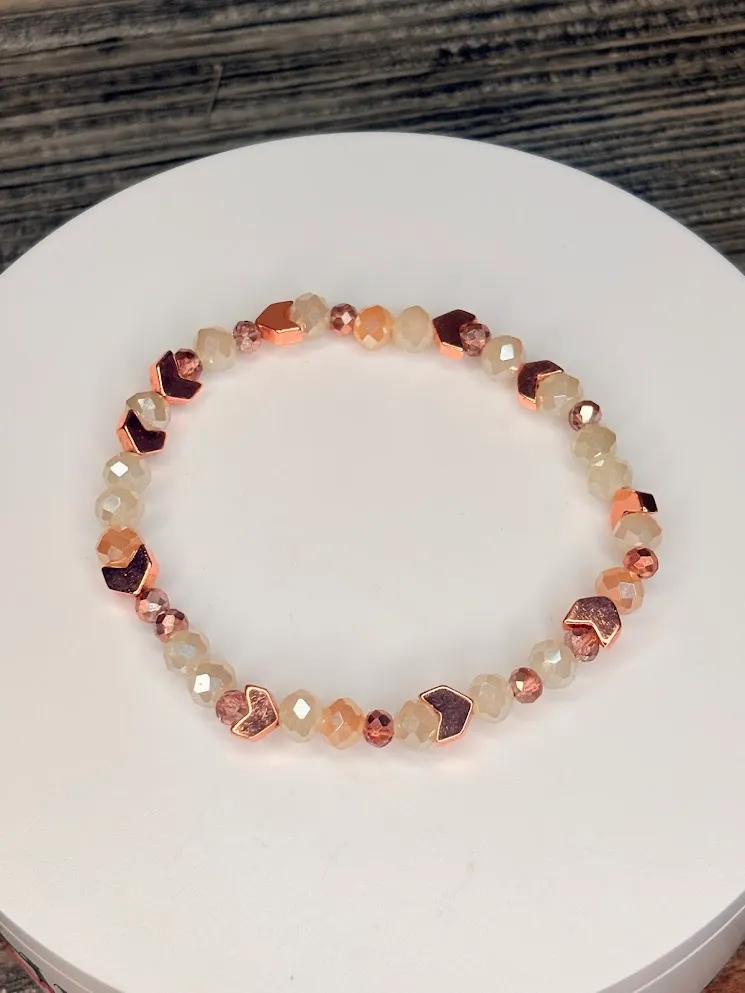 Rose gold bracelet — handmade bracelet by Beadiverse