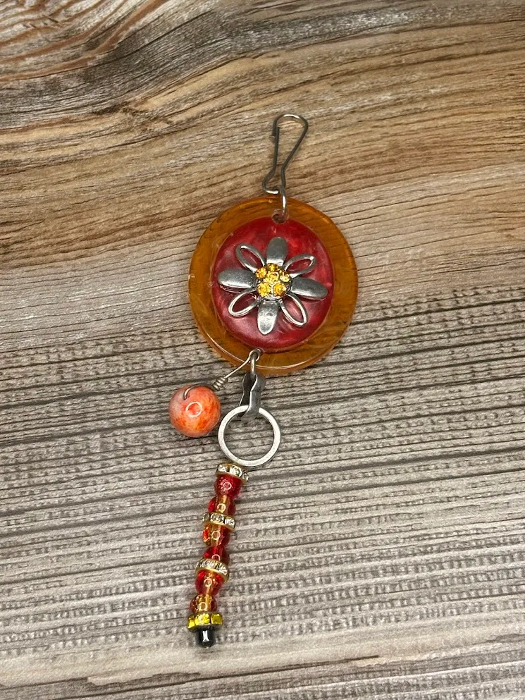 Funky flower keychain — handmade keychain by Beadiverse
