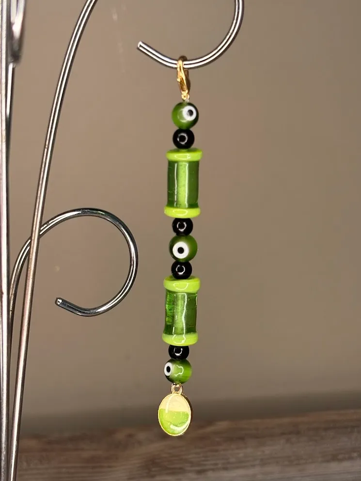 Bamboo keychain — handmade keychain by Beadiverse