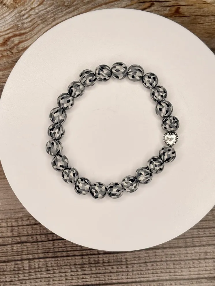 Grey pixels bracelet — handmade bracelet by Beadiverse