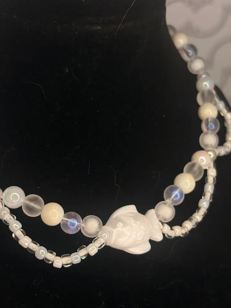 Pearl fish necklace 2