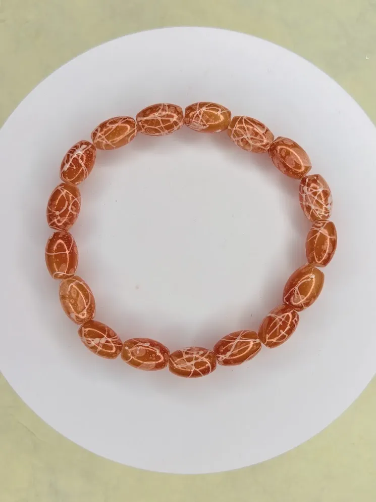 Creamsicle bracelet — handmade bracelet by Beadiverse