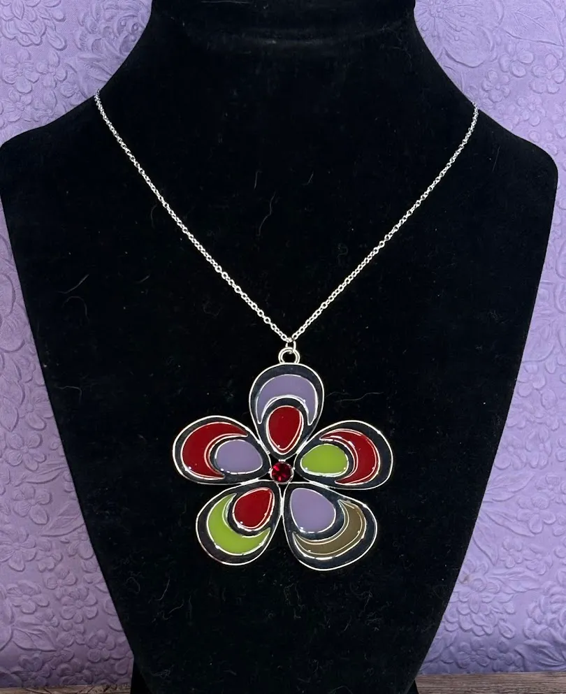 70s stained glass necklace 2
