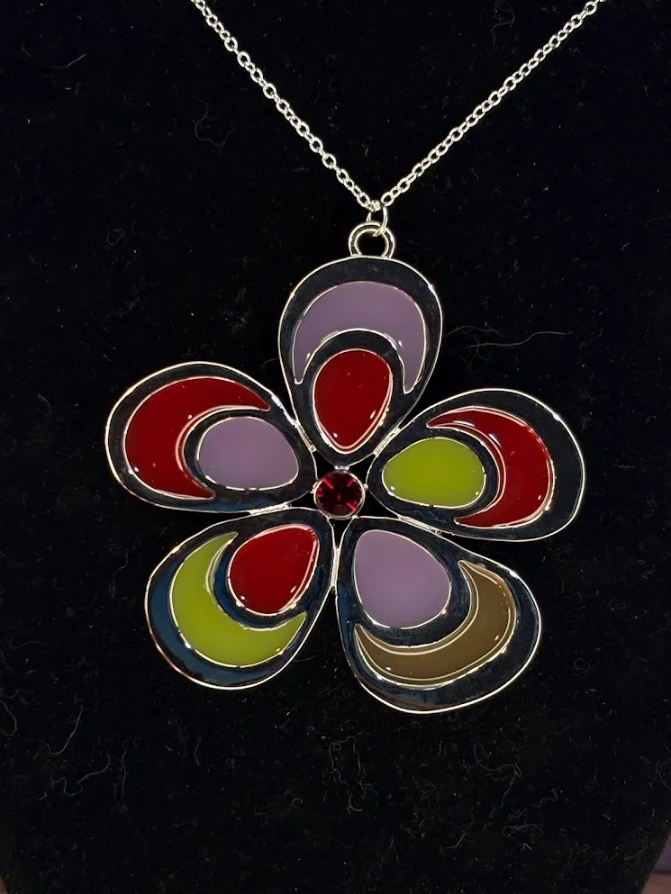 70s stained glass necklace 3
