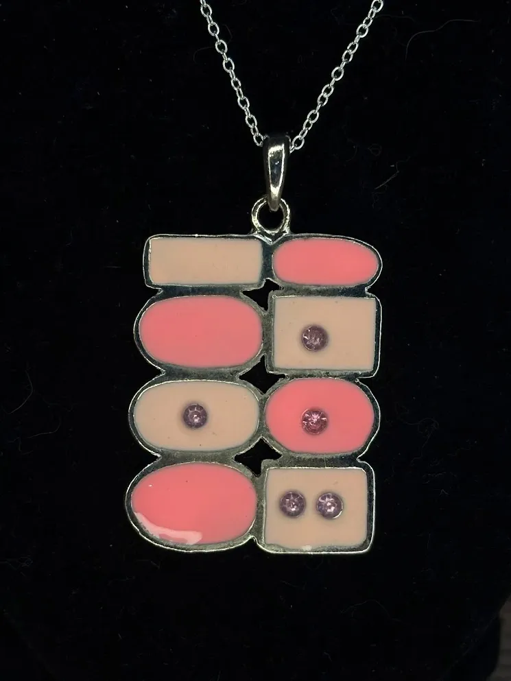 Pink abstract necklace 2
