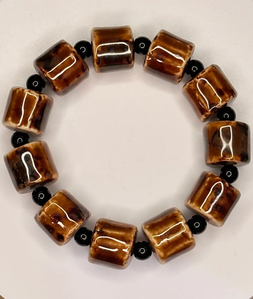 Log porcelain bracelet — handmade bracelet by Beadiverse