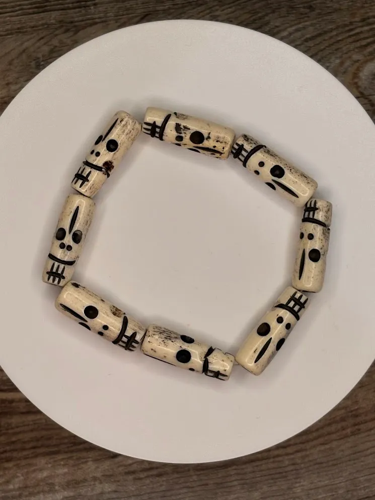 Skeleton print bone bracelet — handmade bracelet by Beadiverse