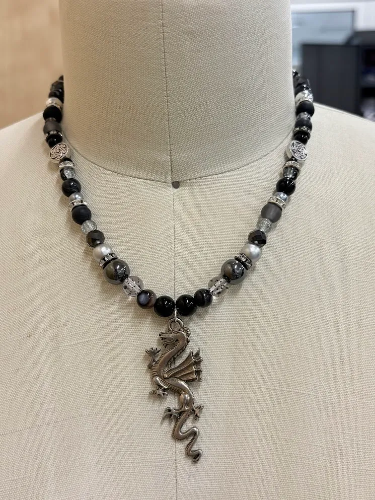 Ash dragon bracelet — handmade necklace by Beadiverse