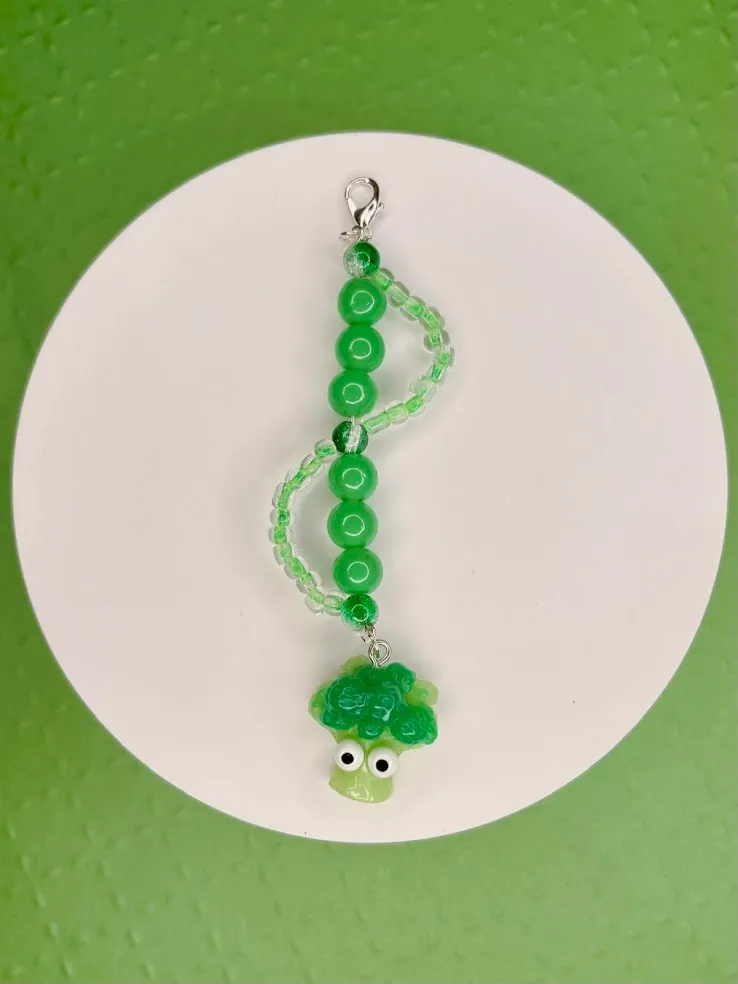 VeggieTales Broccoli keychain — handmade keychain by Beadiverse