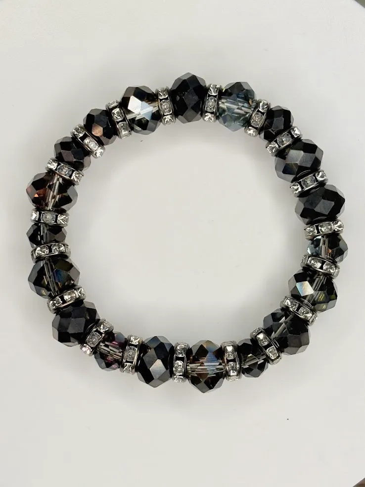Black ring bracelet — handmade bracelet by Beadiverse