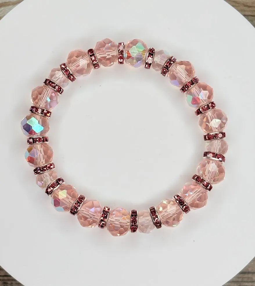Pink ring bracelet — handmade bracelet by Beadiverse