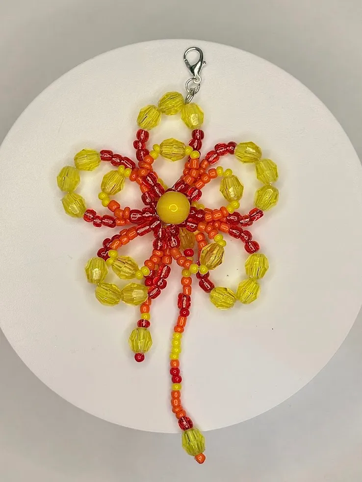 Fire lily keychain — handmade keychain by Beadiverse