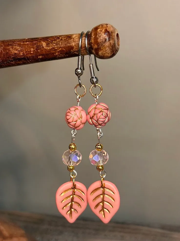 Rose garden fairy earrings — handmade earrings by Beadiverse