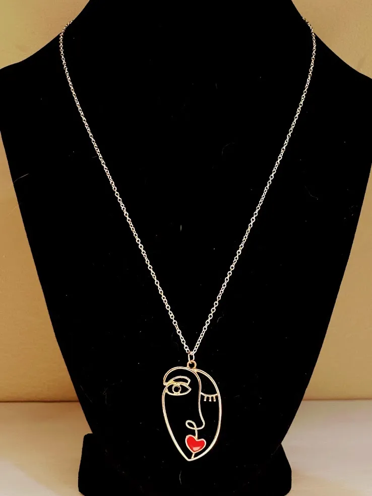 Line wink necklace — handmade necklace by Beadiverse