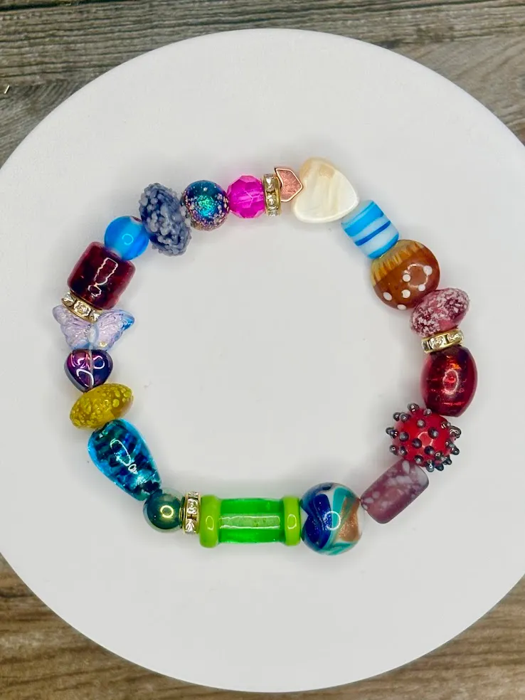 Multicolored junkyard bracelet — handmade bracelet by Beadiverse