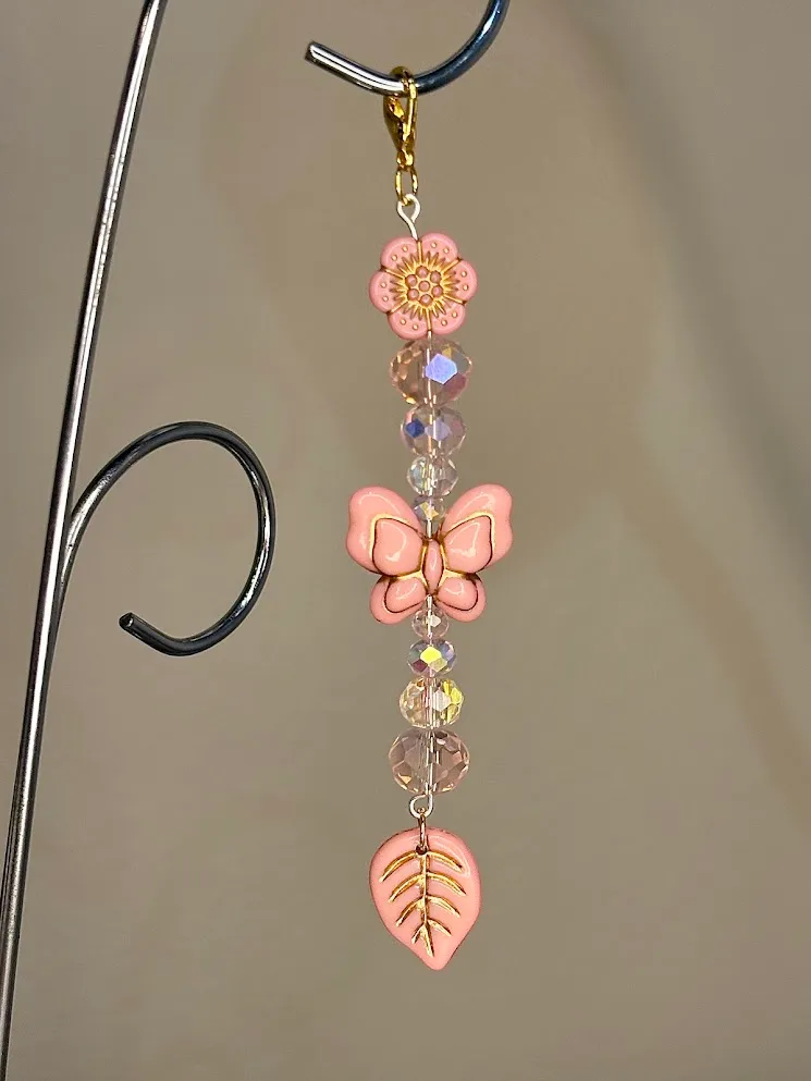 Spring butterfly keychain — handmade keychain by Beadiverse
