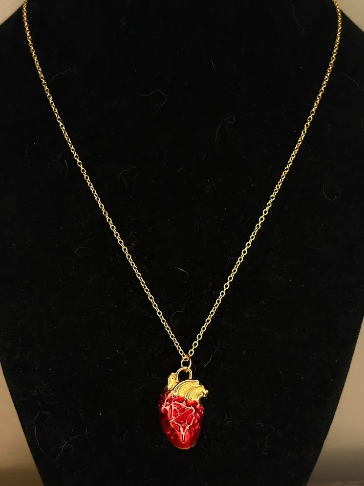 Raw heart necklace — handmade necklace by Beadiverse