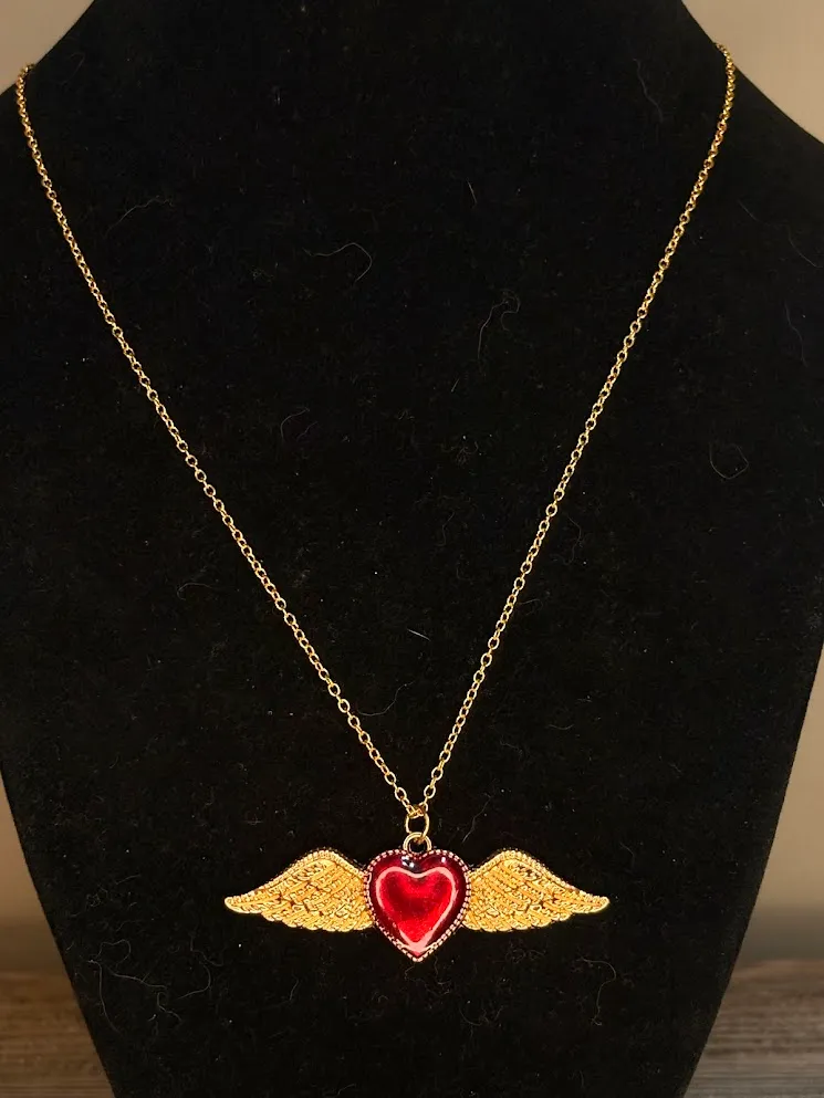 Winged love necklace — handmade necklace by Beadiverse