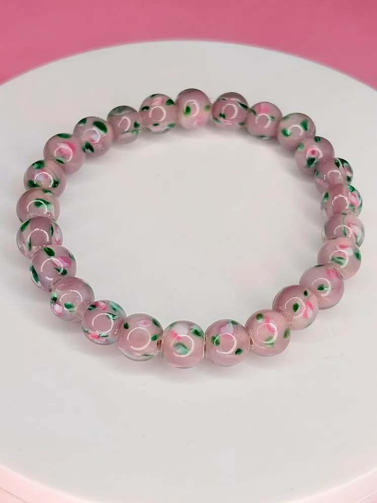 Lavander cherry blossom bracelet — handmade bracelet by Beadiverse