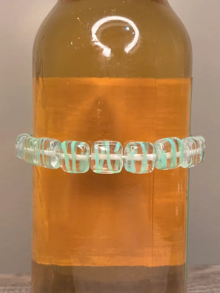Mint glass bracelet — handmade bracelet by Beadiverse