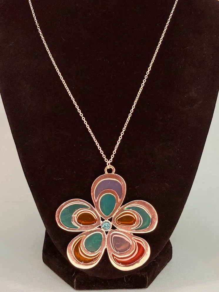 70s stained glass necklace V.2 — handmade necklace by Beadiverse