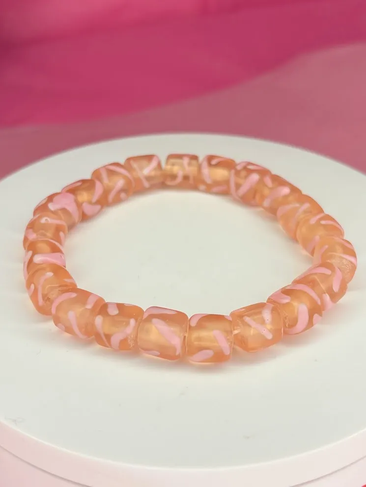 Peach drizzle bracelet — handmade bracelet by Beadiverse