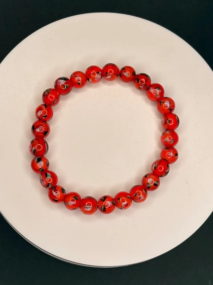 Red cherry blossom bracelet 2