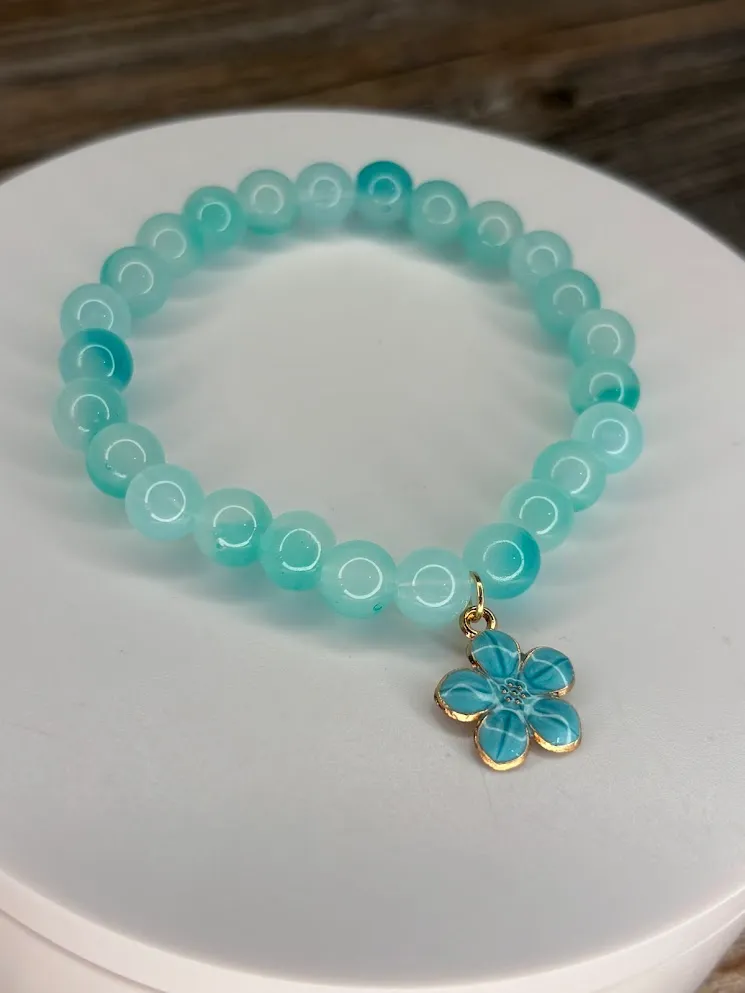 Aqua bloom bracelet — handmade bracelet by Beadiverse