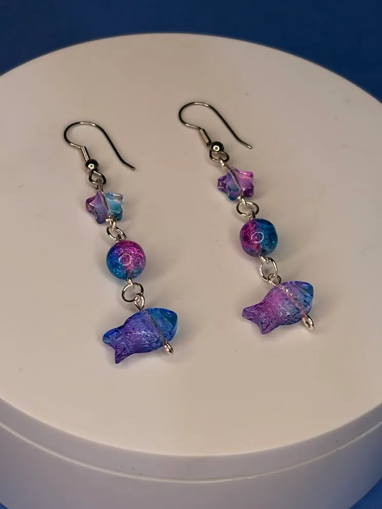 Galactic fish earrings 2
