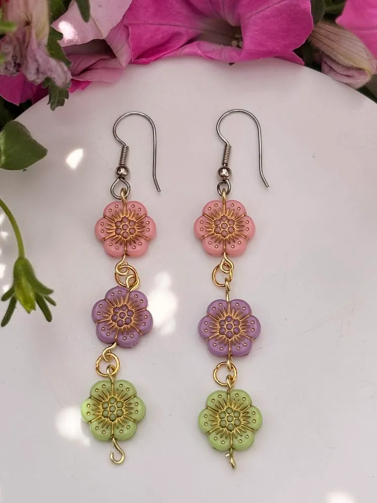 Pastel petal earrings 2