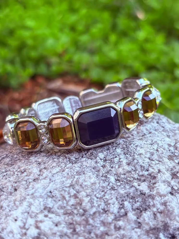 Art deco gem bracelet — handmade bracelet by Beadiverse