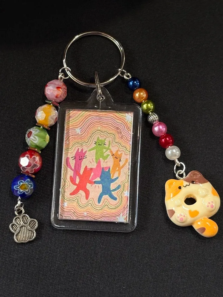 Pride kitty keychain — handmade keychain by Beadiverse