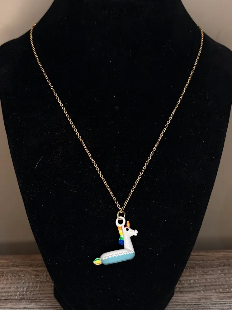Unicorn floaty necklace — handmade necklace by Beadiverse