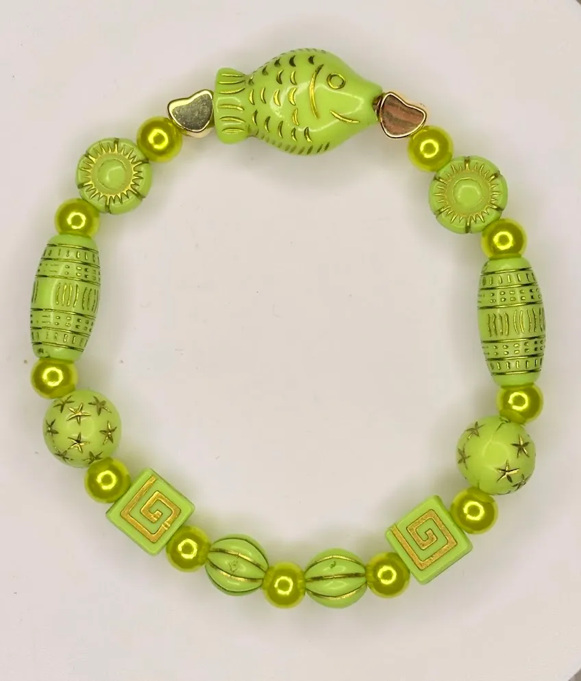 Lime lagoon bracelet — handmade bracelet by Beadiverse