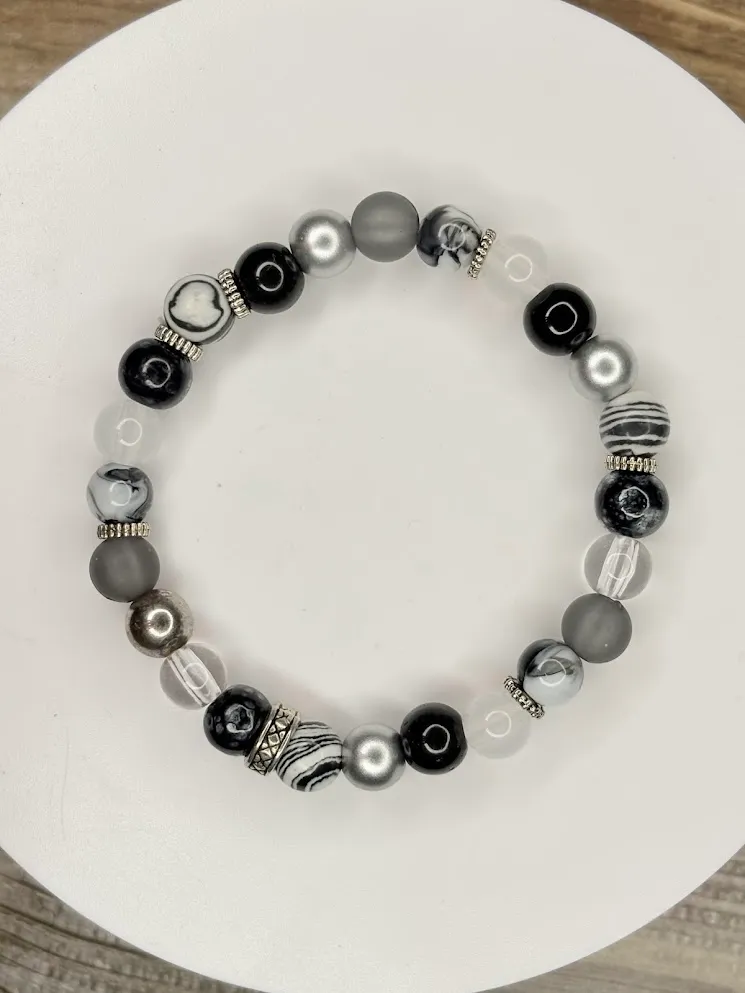 Midnight marble bracelet — handmade bracelet by Beadiverse