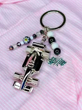 Race car keychain — handmade keychain by Beadiverse