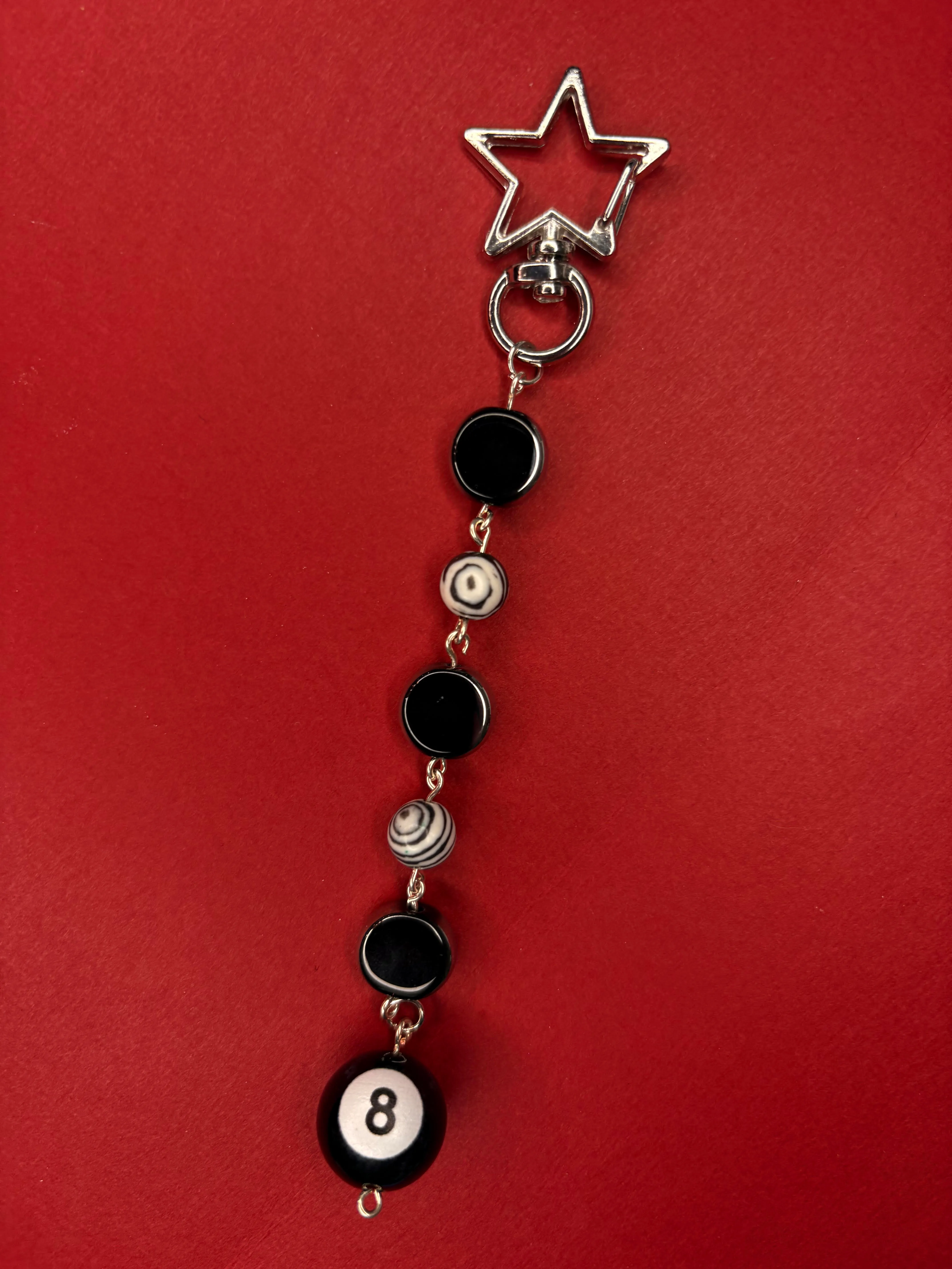 8 ball keychain  — handmade keychain by Beadiverse