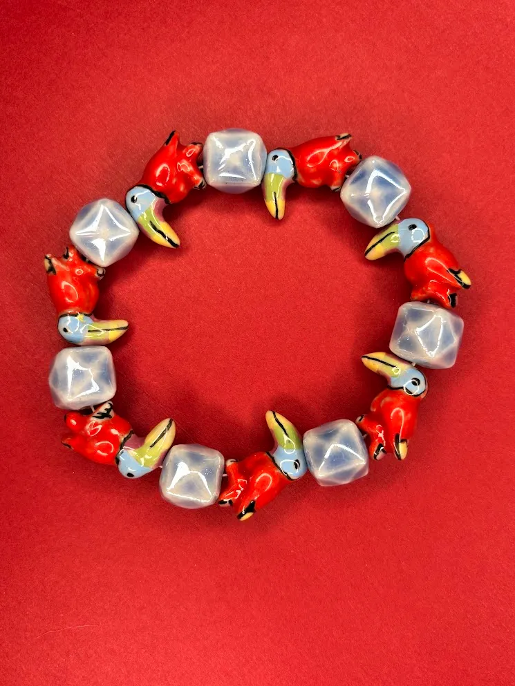 Frosted toucan bracelet — handmade bracelet by Beadiverse