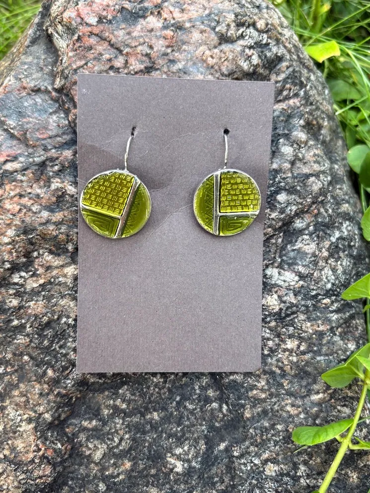 Moss mosaic earrings — handmade earrings by Beadiverse