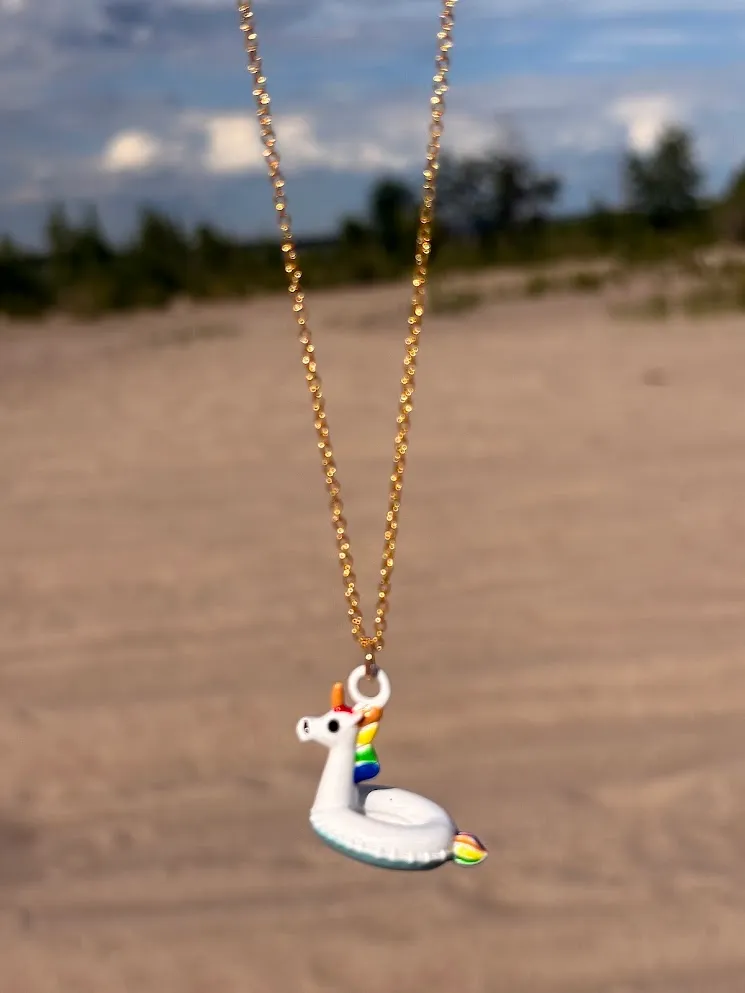 Unicorn floaty necklace — handmade necklace by Beadiverse