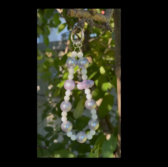 Lilac sky keychain — handmade keychain by Beadiverse