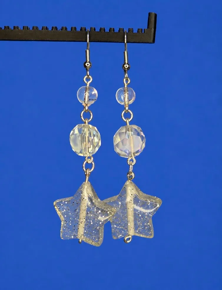 Crystal star earrings V.2 — handmade earrings by Beadiverse