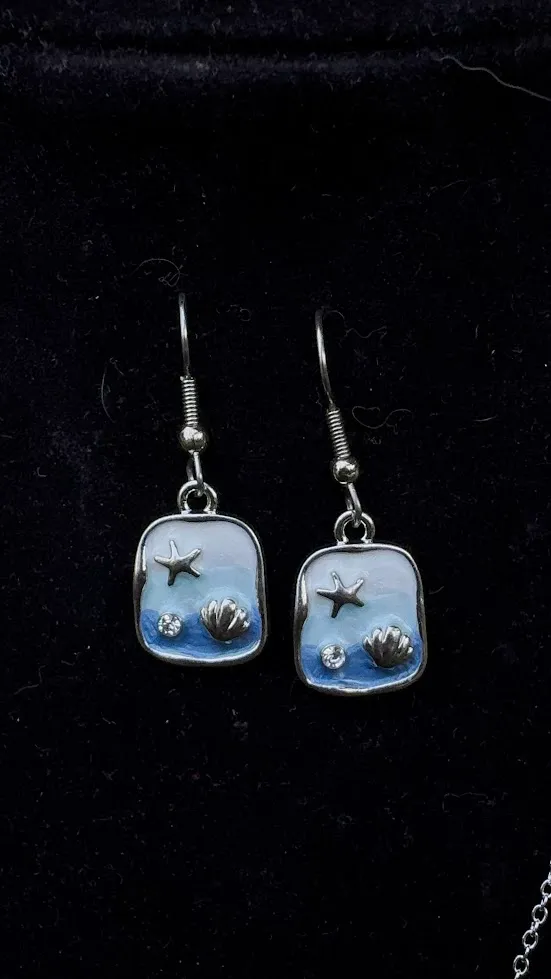 Crystal sea earrings — handmade earrings by Beadiverse