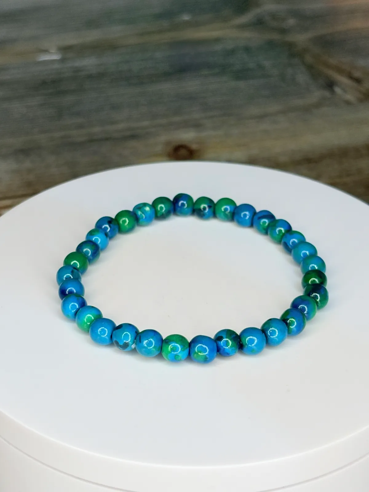 deep lagoon bracelet — handmade bracelet by Beadiverse
