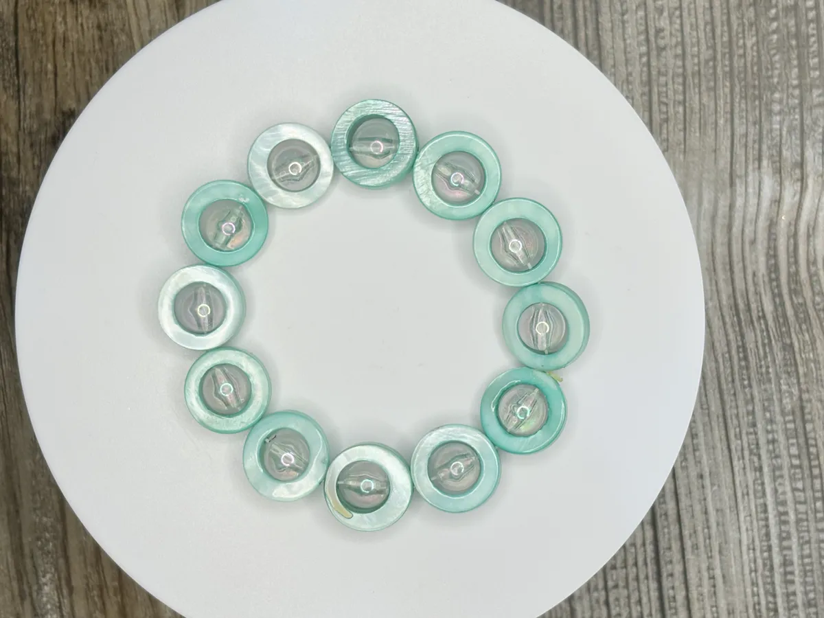 Teal roller bracelet — handmade bracelet by Beadiverse