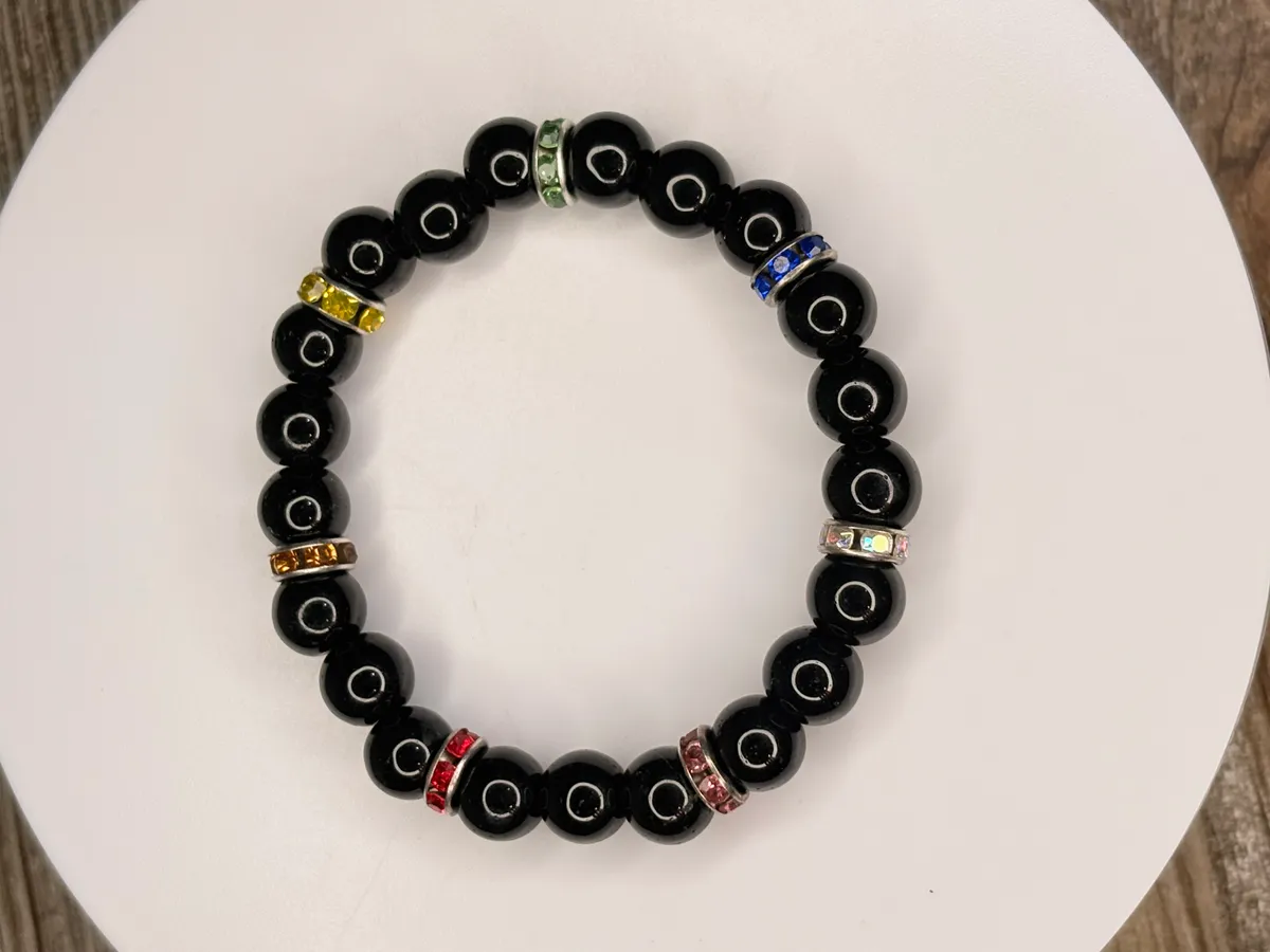 Rainbow rings bracelet — handmade bracelet by Beadiverse